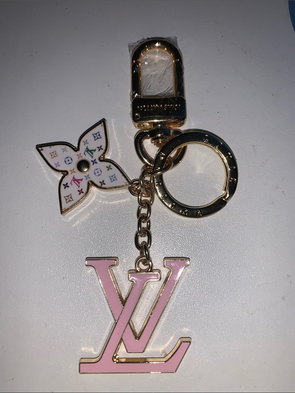 Monogram purse/bag charm keychain